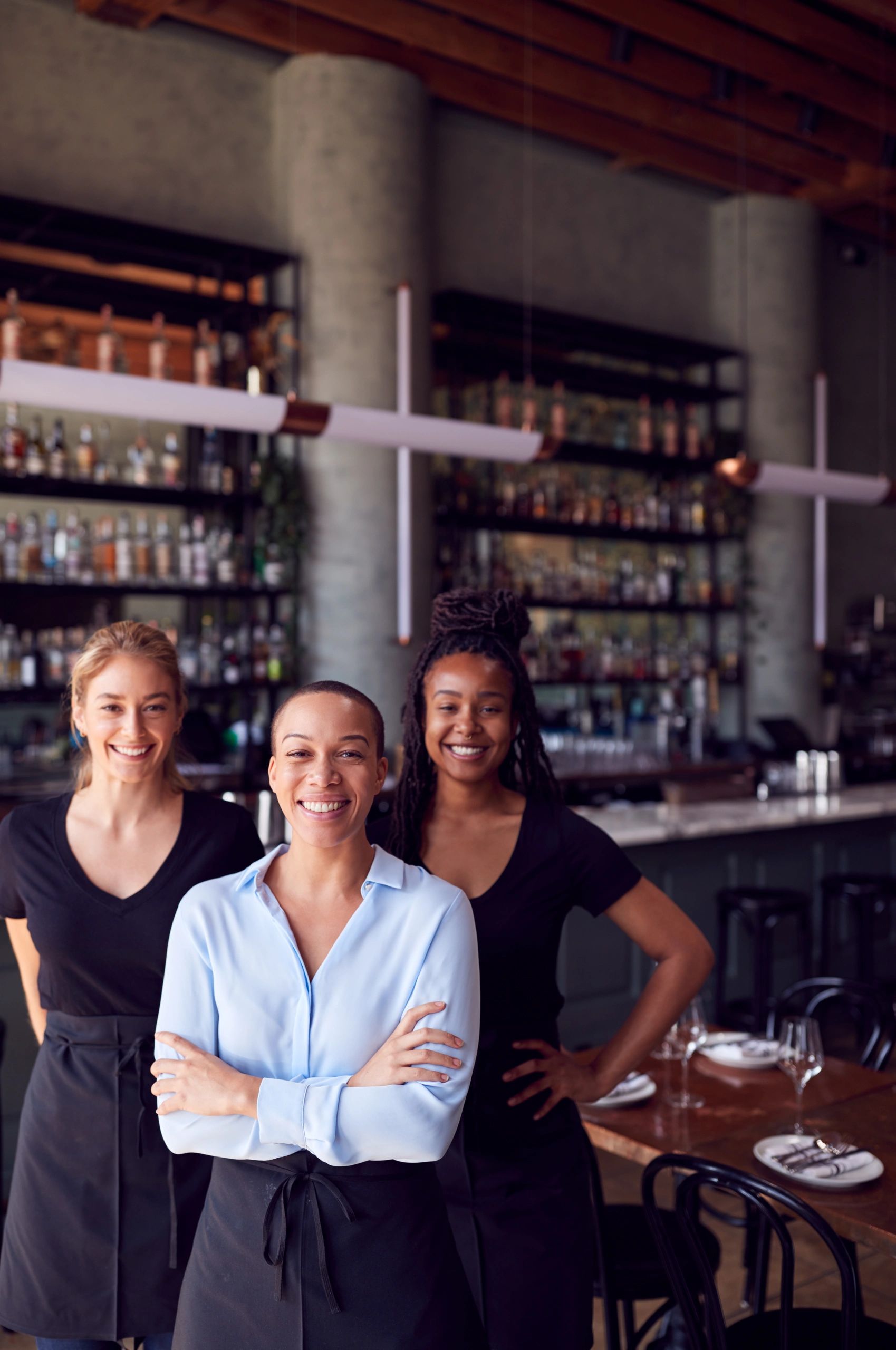 General manager with hospitality team