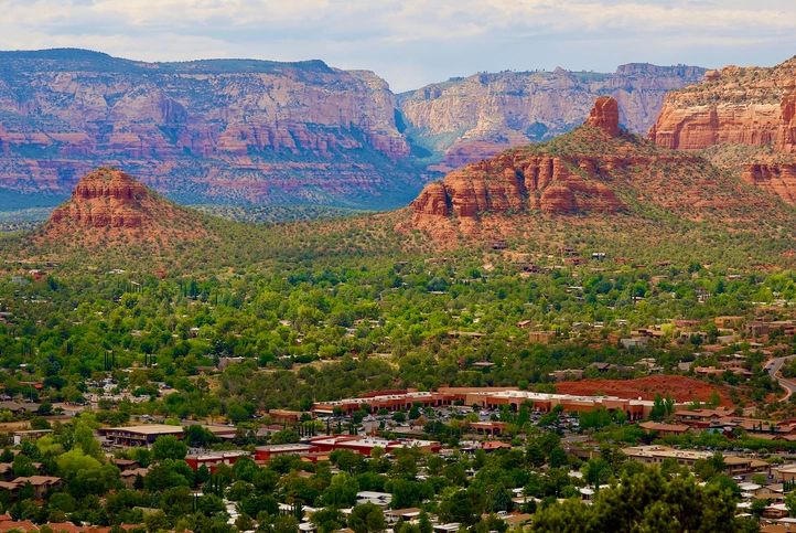 Sedona landscape with mesas and desert scenery
