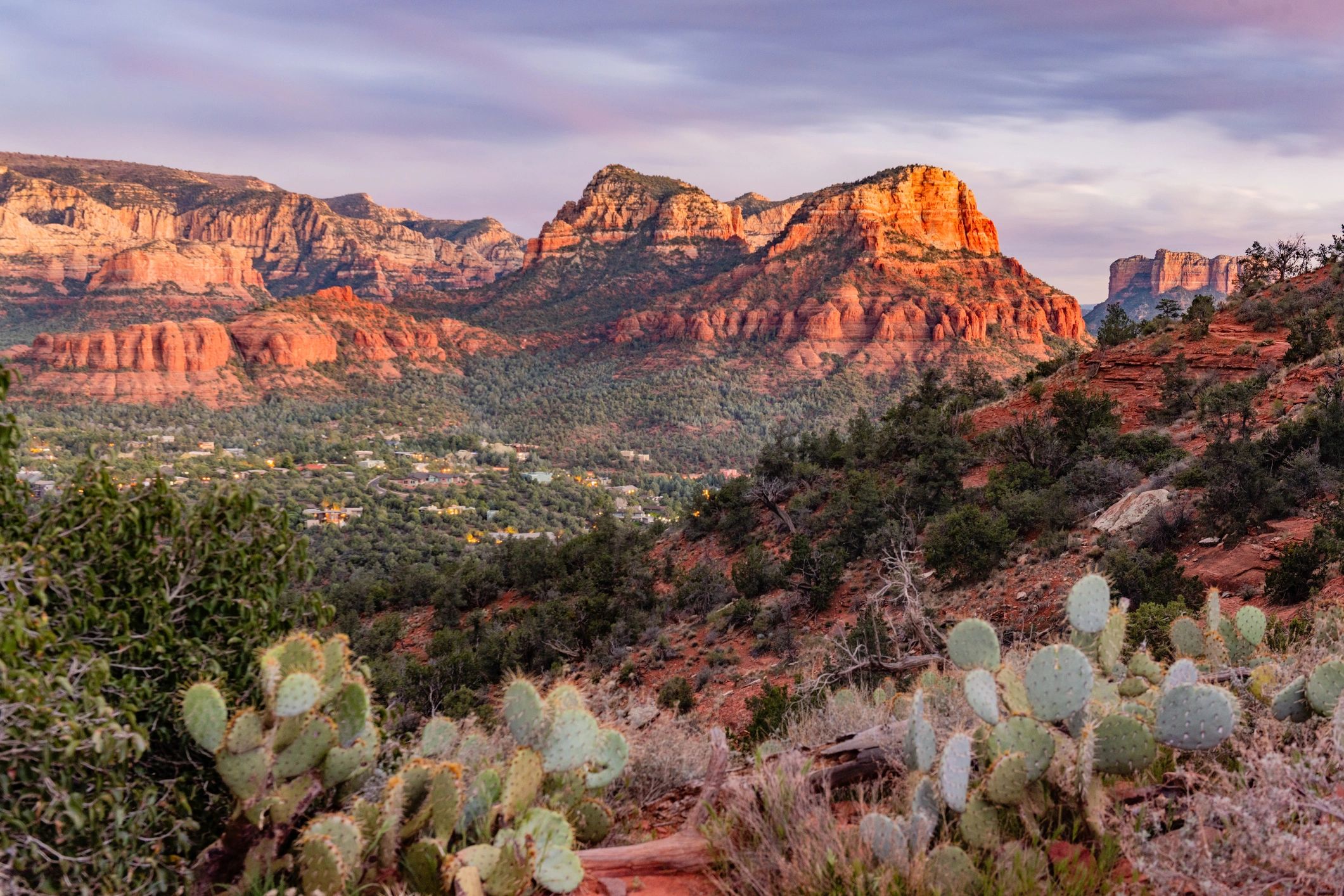 Panoramic Arizona landscape at sunset